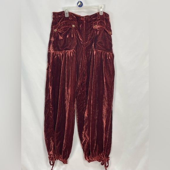 We The Free Pants - We the Free Lotus Velvet Garnet balloon pants women’s size 28 We the free